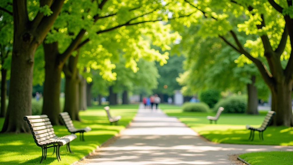 Scenic view of St Stephen's Green with walking paths and green spaces