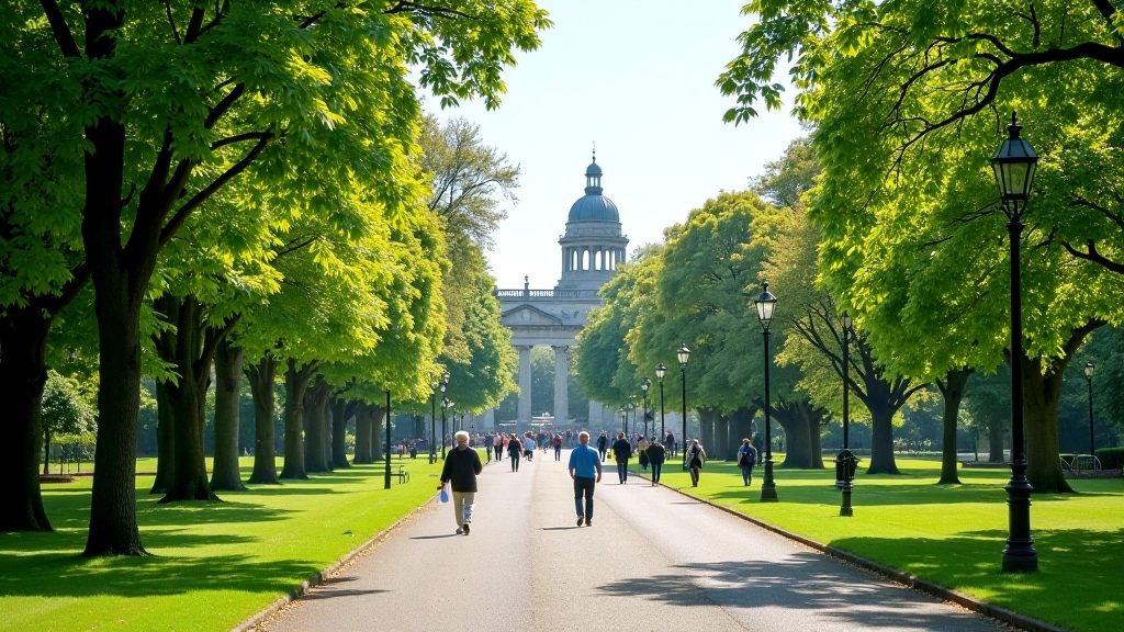 St Stephen's Green park with monuments and pathways